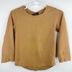 LITTLE BIPSY Boys Kids Muted Orange Long Sleeve T Cool Paint Stains Size 18-24M